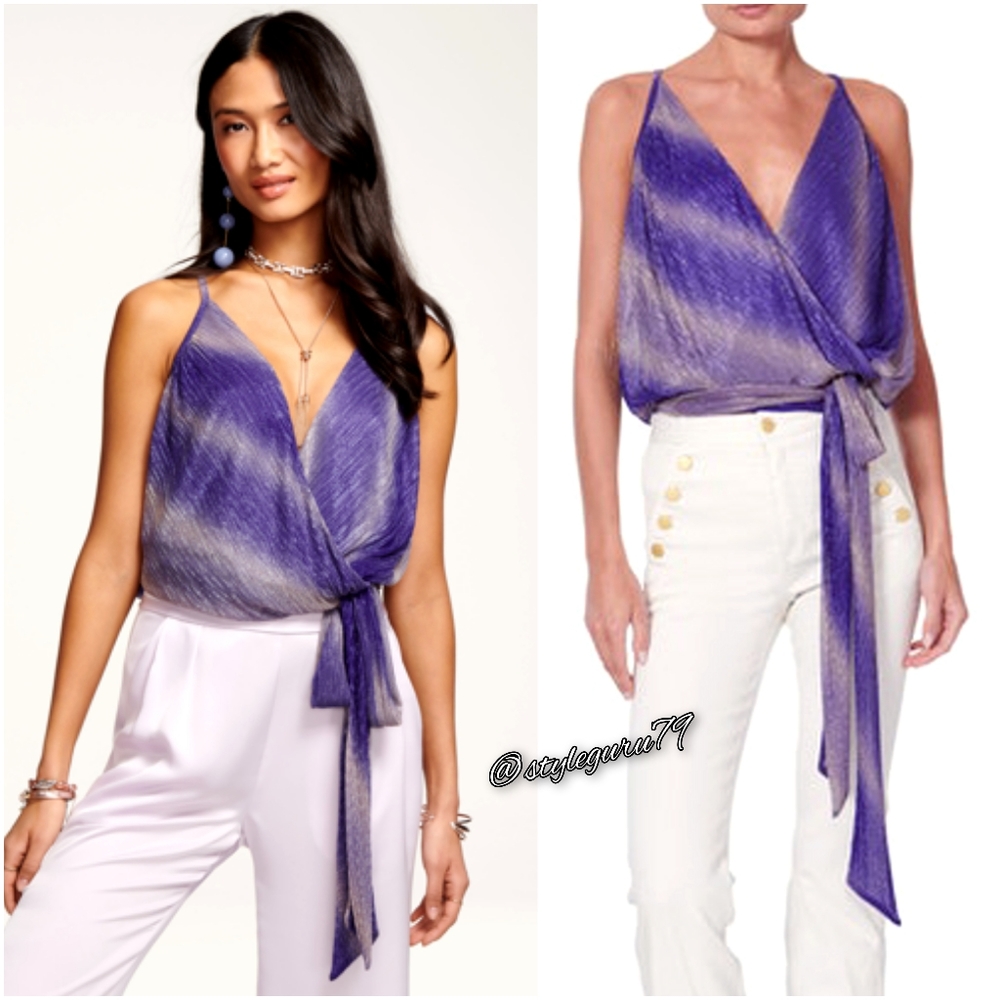 NWT, RAMY BROOK, Eli Side Tie Top In Purple